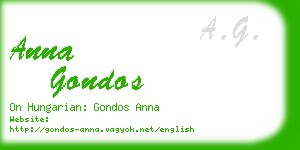 anna gondos business card